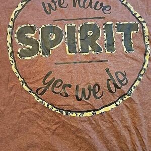 Brown Graphic T-Shirt with Spirit Print